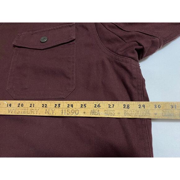 Duluth Trading Co Canvas Coat – Men’s 2XL Tall, Maroon Flannel-Lined Workwear - Picture 5 of 9